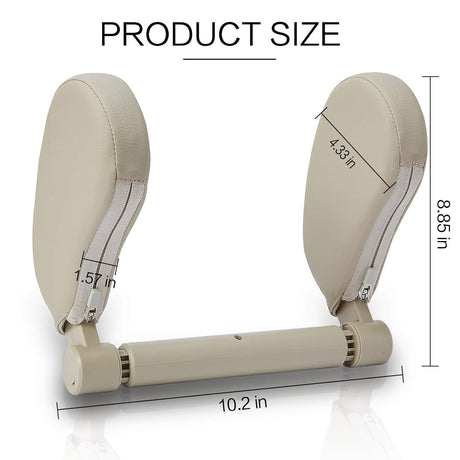 Car Headrest Pillow for Kids Adjustable Car Seat Neck Support for Travel Car Sleeping Pillow for Kids and Adult (Beige)