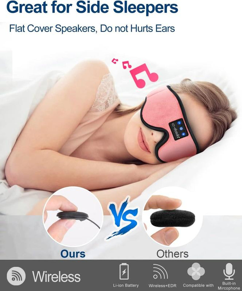 Bluetooth Sleep Eye Mask with Ultra-Thin Stereo Headphones Wireless Sleep Mask for Deep Sleep, Meditation, Travel & Insomnia Relief