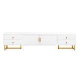 Modern White MDF TV Stand With Storage Cabinet - Sleep Galleria