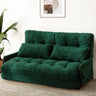MAXYOYO Adjustable Floor Sofa Couch with 2 Pillows, Boucle Convertible Lazy Sofa Sleeper Bed with Armrest, Double Size, Living Room Furniture