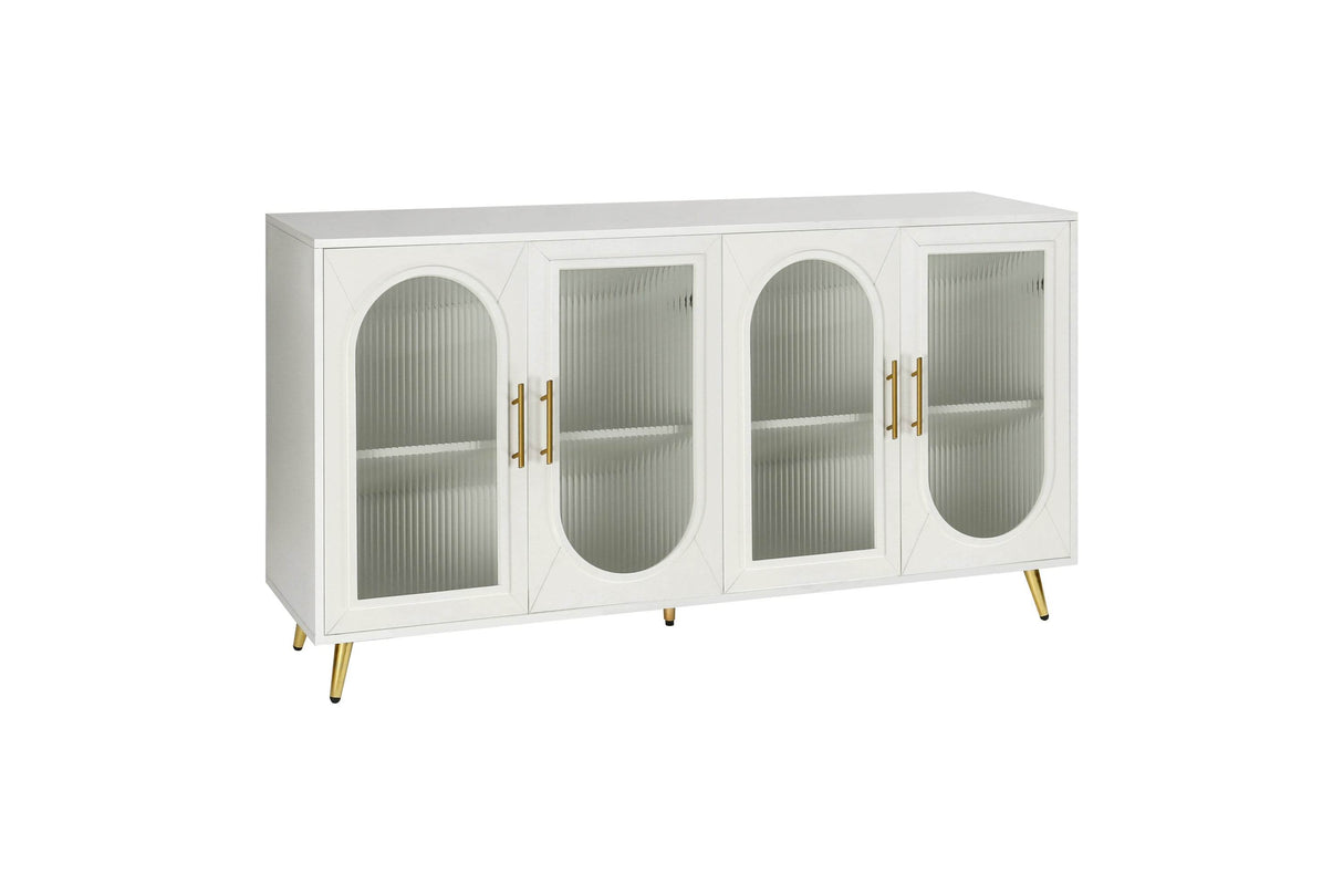 Antique White Wood TV Stand With Storage Cabinet - Sleep Galleria