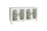 Antique White Wood TV Stand With Storage Cabinet - Sleep Galleria