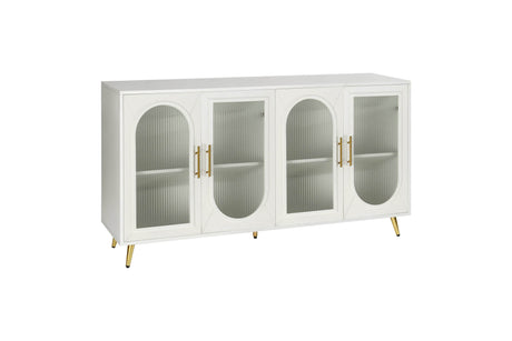 Antique White Wood TV Stand With Storage Cabinet - Sleep Galleria