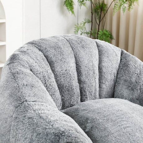 High - Density Foam Faux Fur Beanbag Chair - Calmora - Sleep Galleria
