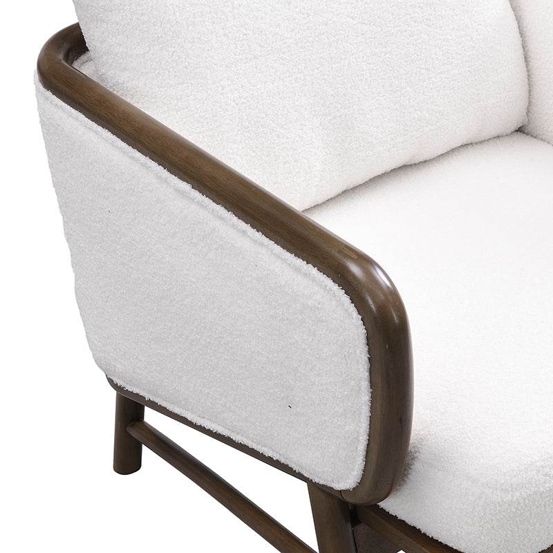 Set of 2 Sherpa Fabric Upholstered Accent Chairs - Sleep Galleria