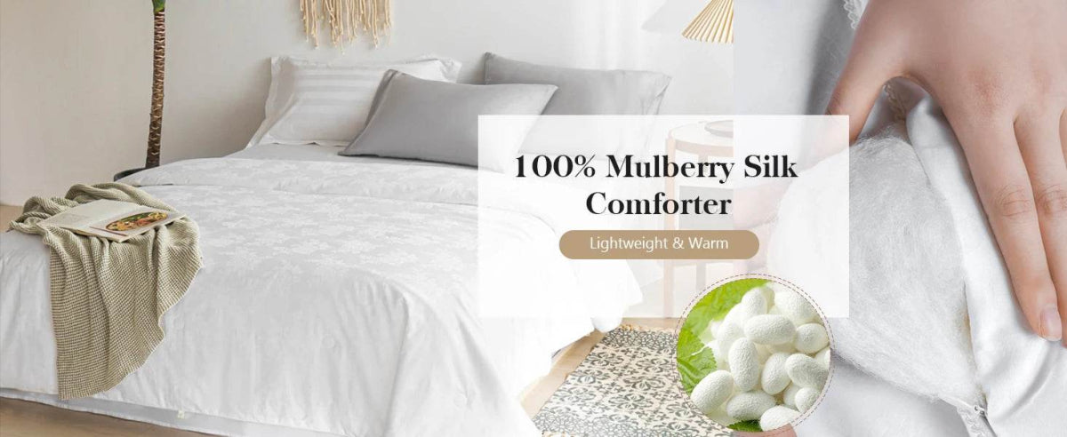100 Percent Tussah Silk Breathable Cotton Comforter - Calmora - Sleep Galleria