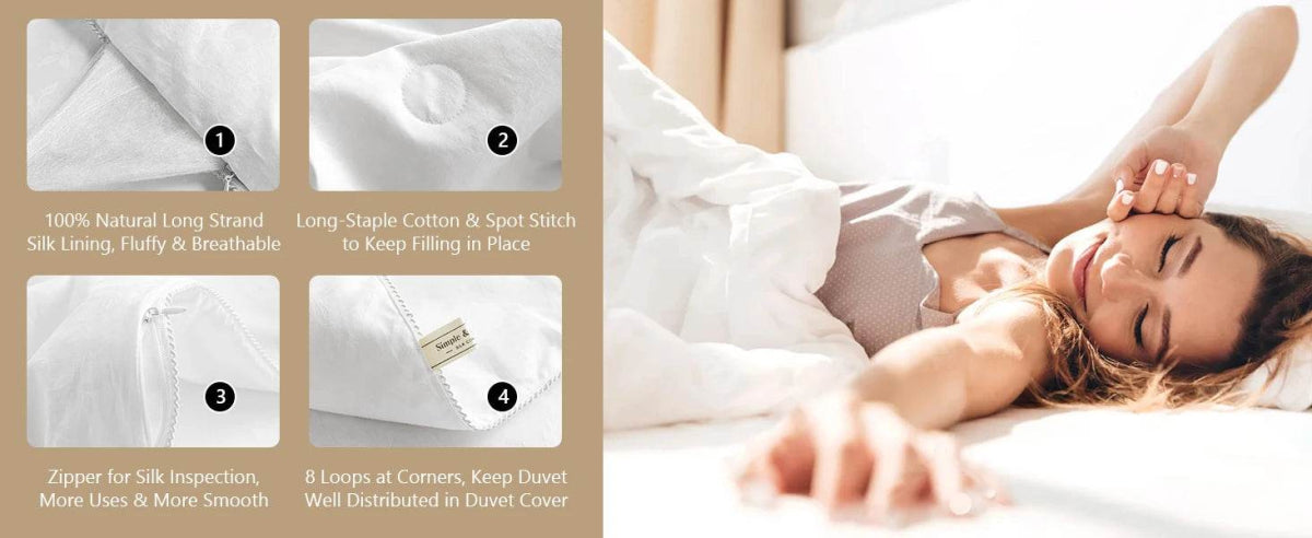 100 Percent Tussah Silk Breathable Cotton Comforter - Calmora - Sleep Galleria