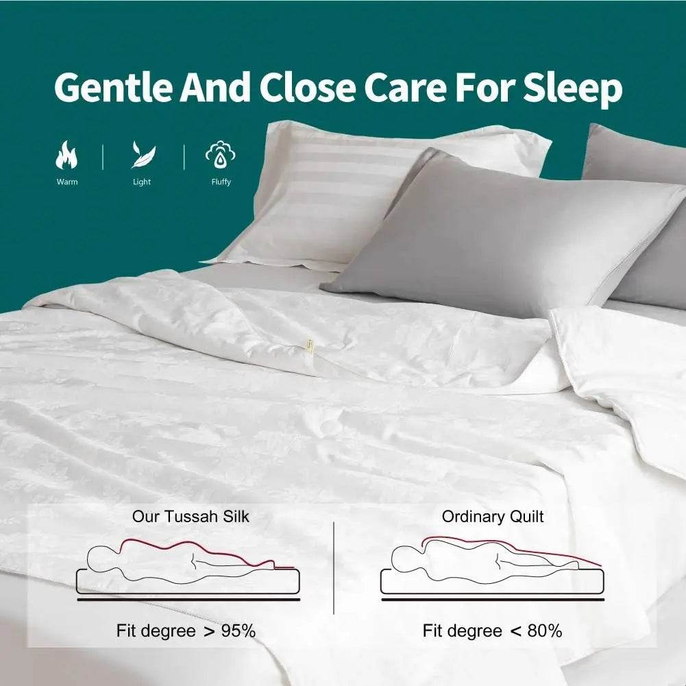 100 Percent Tussah Silk Breathable Cotton Comforter - Calmora - Sleep Galleria