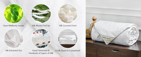 100 Percent Tussah Silk Breathable Cotton Comforter - Calmora - Sleep Galleria