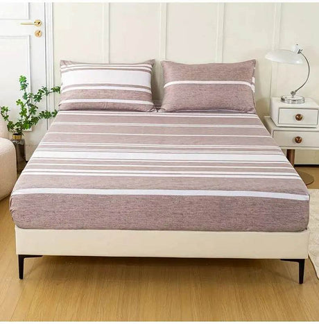 3 - Piece Soft Breathable Striped Polyester Sheet Set - Calmora - Sleep Galleria