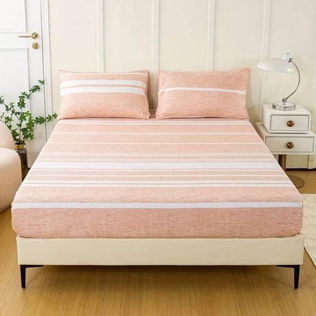 3 - Piece Soft Breathable Striped Polyester Sheet Set - Calmora - Sleep Galleria