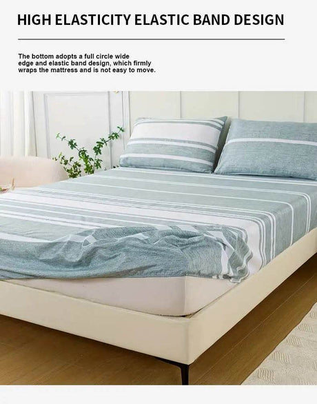 3 - Piece Soft Breathable Striped Polyester Sheet Set - Calmora - Sleep Galleria