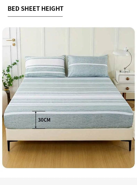 3 - Piece Soft Breathable Striped Polyester Sheet Set - Calmora - Sleep Galleria