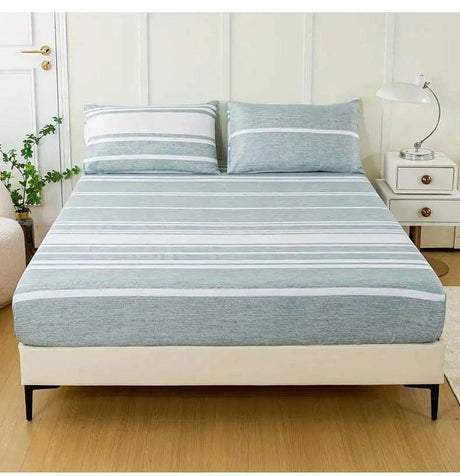 3 - Piece Soft Breathable Striped Polyester Sheet Set - Calmora - Sleep Galleria