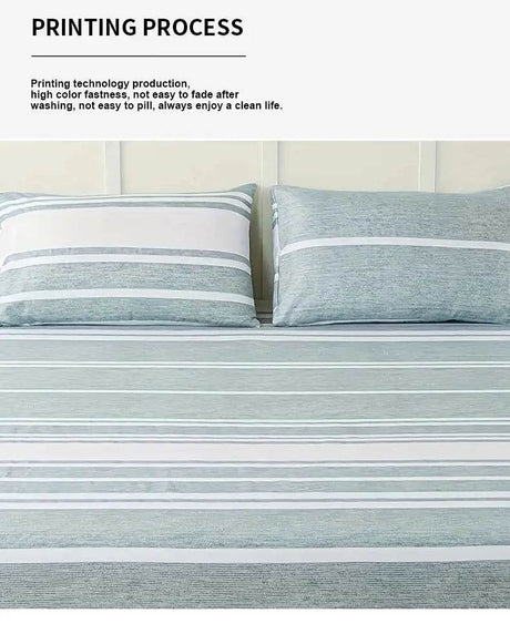 3 - Piece Soft Breathable Striped Polyester Sheet Set - Calmora - Sleep Galleria