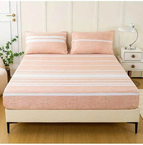 3 - Piece Soft Breathable Striped Polyester Sheet Set - Calmora - Sleep Galleria