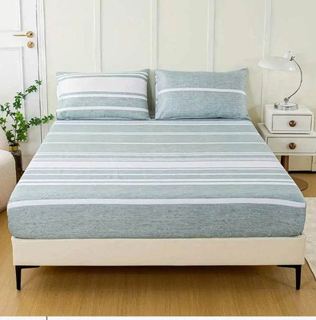 3 - Piece Soft Breathable Striped Polyester Sheet Set - Calmora - Sleep Galleria