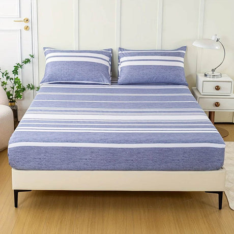 3 - Piece Soft Breathable Striped Polyester Sheet Set - Calmora - Sleep Galleria