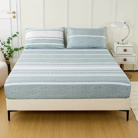 3 - Piece Soft Breathable Striped Polyester Sheet Set - Calmora - Sleep Galleria
