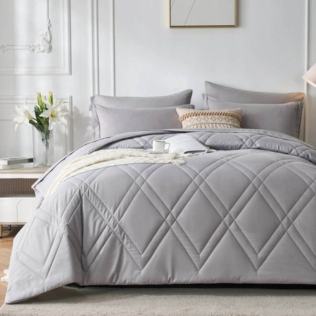 7 - Piece Extra Soft Microfiber Comforter Bedding Set - Calmora - Sleep Galleria