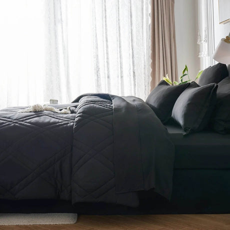 7 - Piece Extra Soft Microfiber Comforter Bedding Set - Calmora - Sleep Galleria