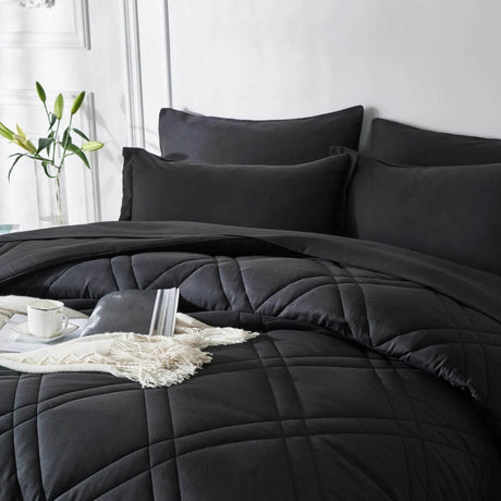 7 - Piece Extra Soft Microfiber Comforter Bedding Set - Calmora - Sleep Galleria