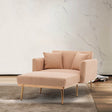 Camel Teddy Plush Foam Accent Chaise Lounge Chair - Sleep Galleria