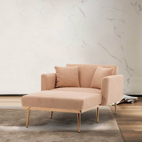 Camel Teddy Plush Foam Accent Chaise Lounge Chair - Sleep Galleria