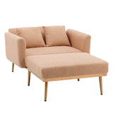Camel Teddy Plush Foam Accent Chaise Lounge Chair - Sleep Galleria
