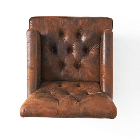 Contemporary Button - Tufted Microfiber Club Chair - Calmora - Sleep Galleria