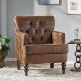 Contemporary Button-Tufted Microfiber Club Chair - Sleep Galleria