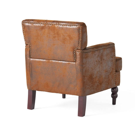 Contemporary Button - Tufted Microfiber Club Chair - Calmora - Sleep Galleria