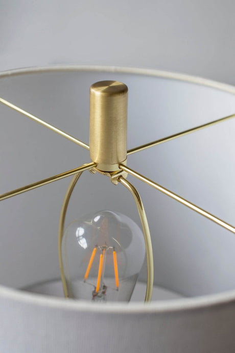 Contemporary Cement Table Lamp With Brass Finish - Calmora - Sleep Galleria
