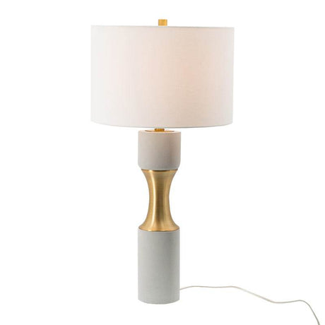 Contemporary Cement Table Lamp With Brass Finish - Calmora - Sleep Galleria