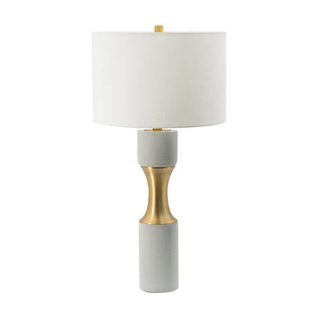 Contemporary Cement Table Lamp With Brass Finish - Calmora - Sleep Galleria
