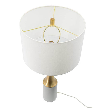 Contemporary Cement Table Lamp With Brass Finish - Calmora - Sleep Galleria