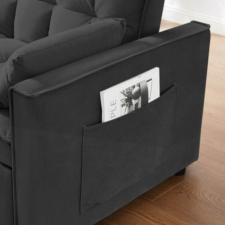 Convertible Velvet Futon Sofa Bed - Calmora - Sleep Galleria
