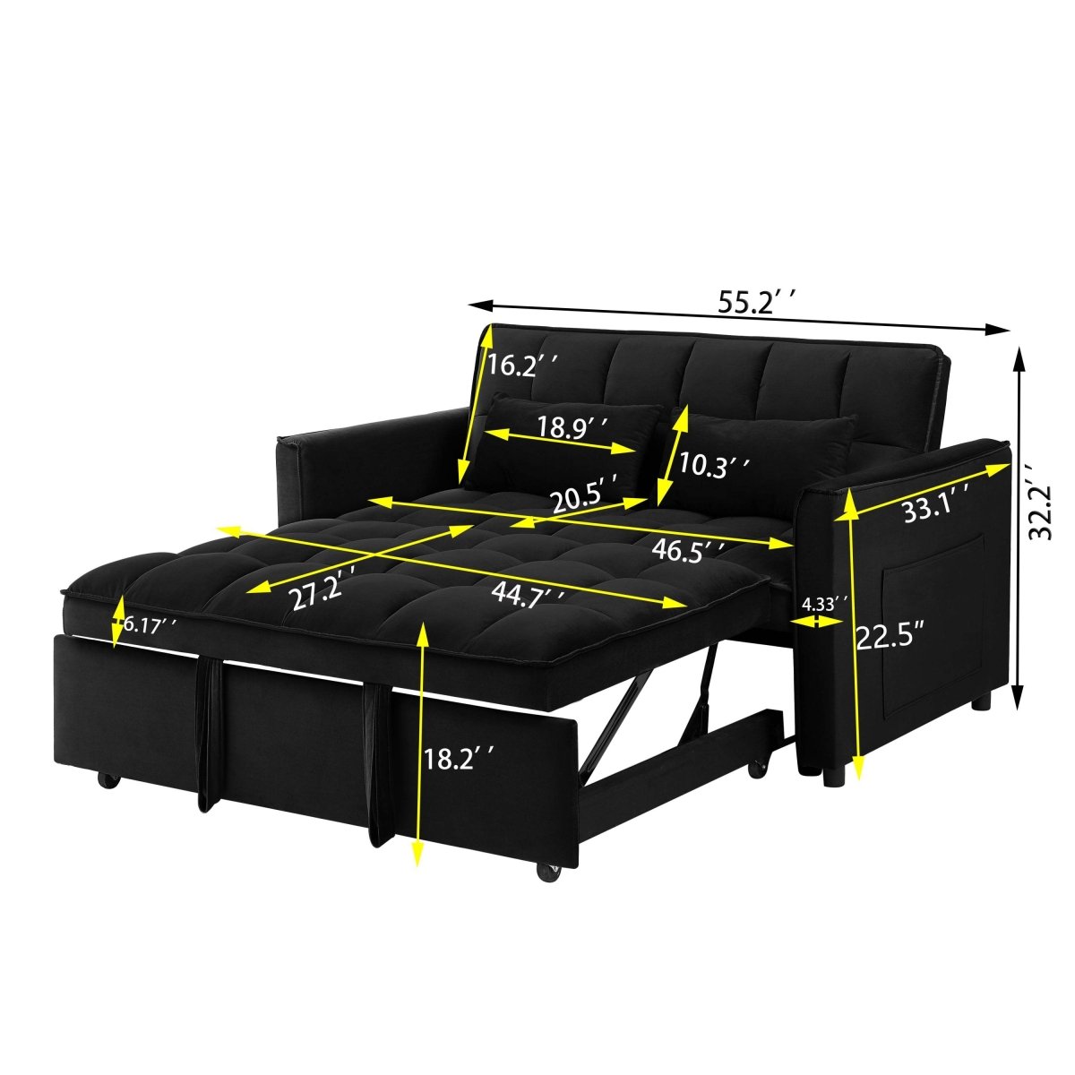 Convertible Velvet Futon Sofa Bed - Sleep Galleria