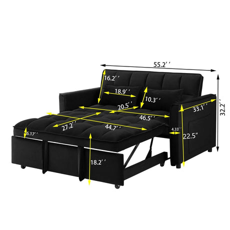 Convertible Velvet Futon Sofa Bed - Calmora - Sleep Galleria