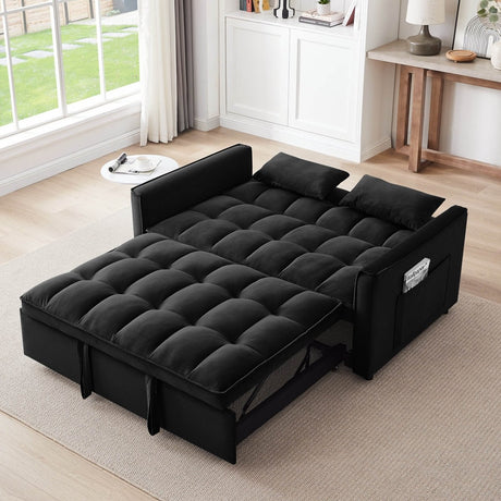 Convertible Velvet Futon Sofa Bed - Calmora - Sleep Galleria