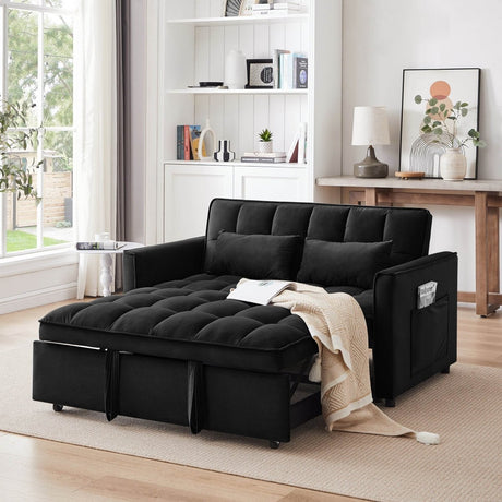 Convertible Velvet Futon Sofa Bed - Calmora - Sleep Galleria