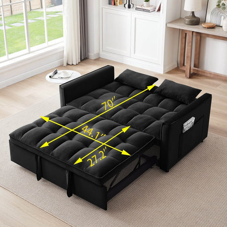 Convertible Velvet Futon Sofa Bed - Calmora - Sleep Galleria