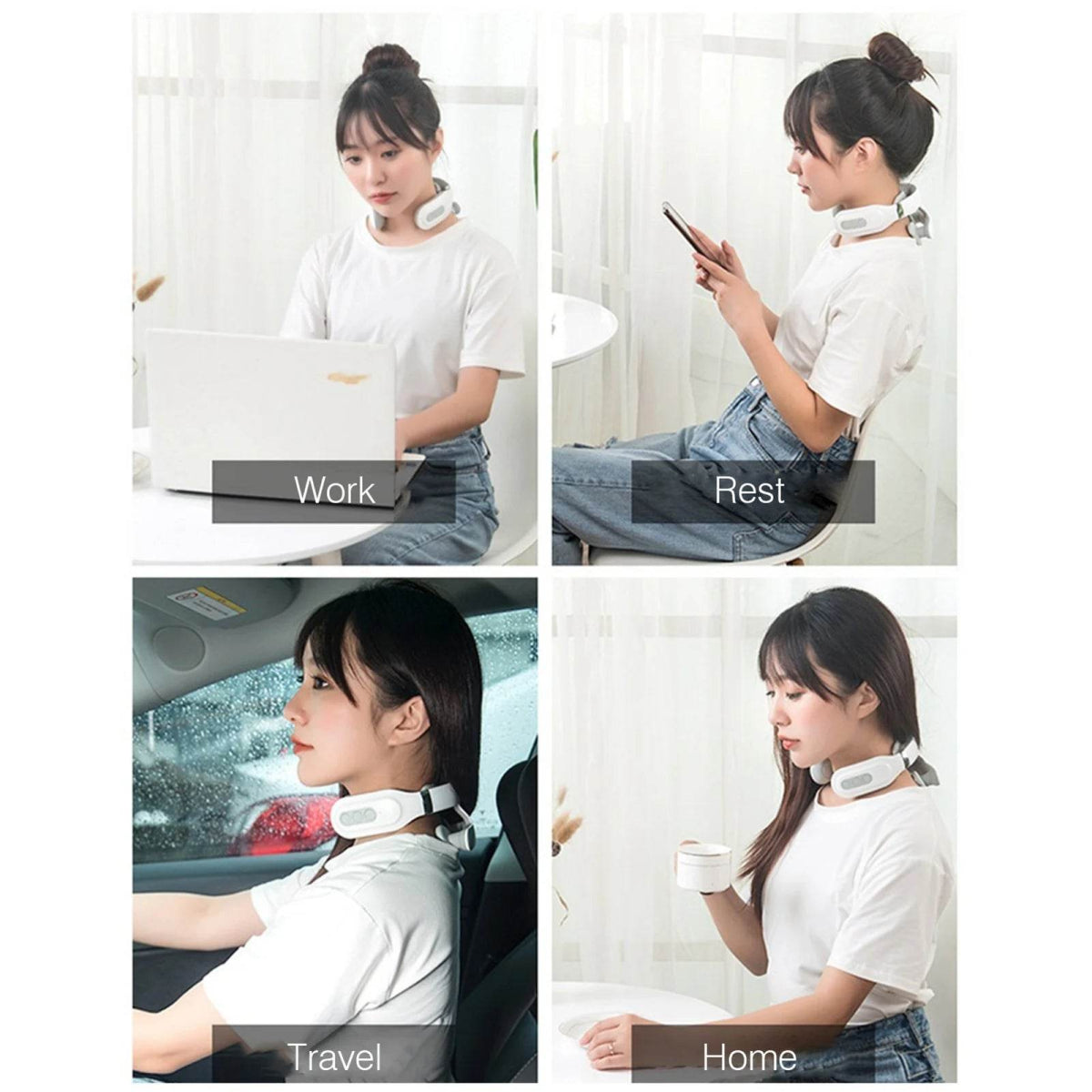 Cordless Neck Massager With 16 Modes Pulse Heating - Sleep Galleria