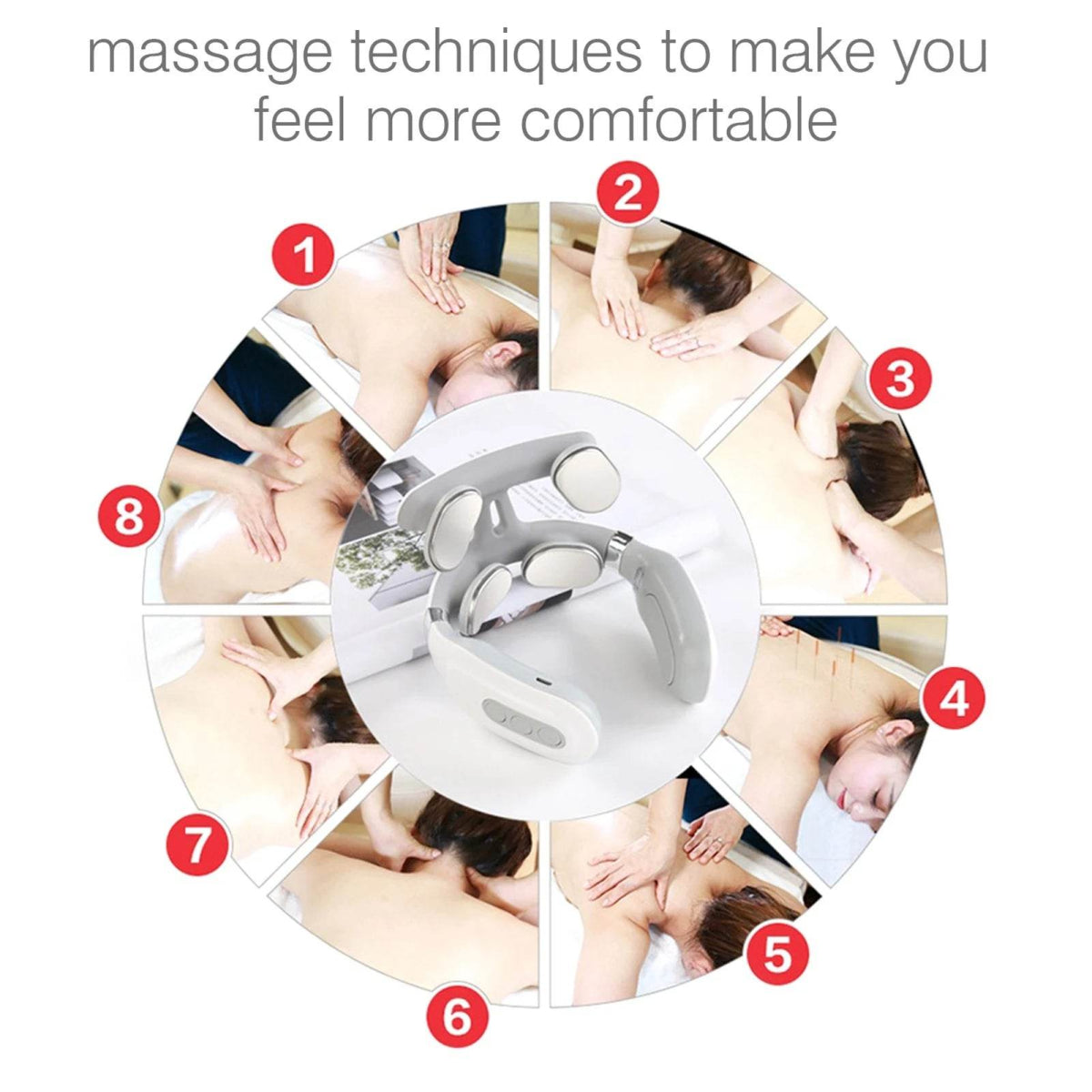 Cordless Neck Massager With 16 Modes Pulse Heating - Sleep Galleria