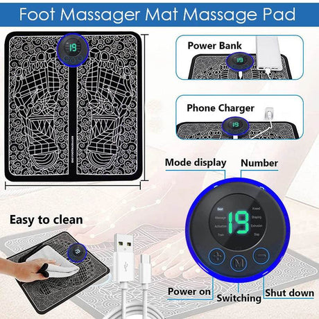 Electric Foot Massage Pad With Adjustable Intensities - Calmora - Sleep Galleria