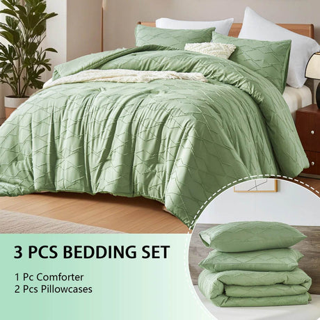 Extra Soft 3 - Piece Microfiber Quilt And Pillowcase Set - Calmora - Sleep Galleria