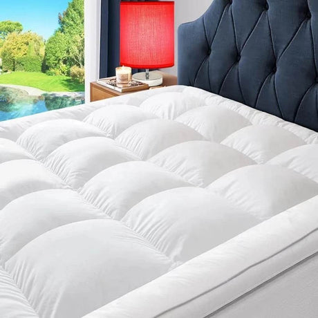 Extra Thick Quilted Mattress Topper for Back Pain Relief - Sleep Galleria