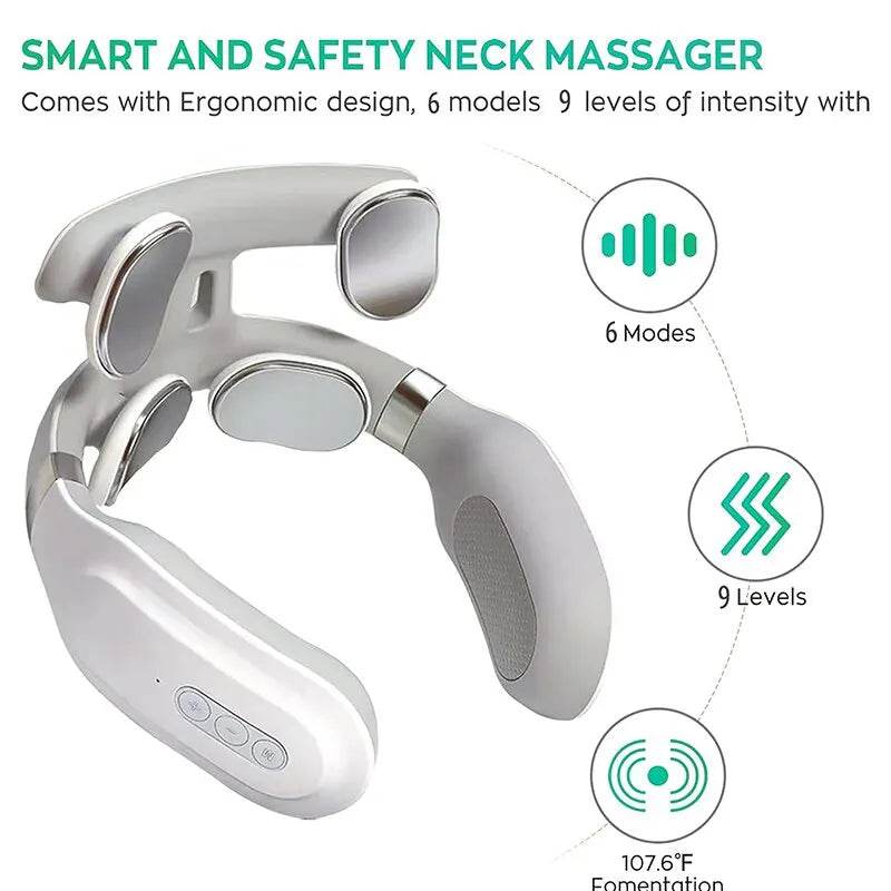 Four-Head Composite Neck Massager With Heating Vibration - Sleep Galleria