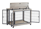 Furniture Style Dog Crate With Rolling Casters And Double Doors - Sleep Galleria