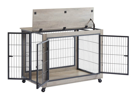 Furniture Style Dog Crate With Rolling Casters And Double Doors - Sleep Galleria